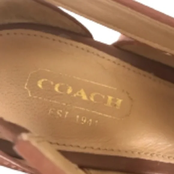 Coach Sofia tan leather heels size 9 - Picture 5 of 6